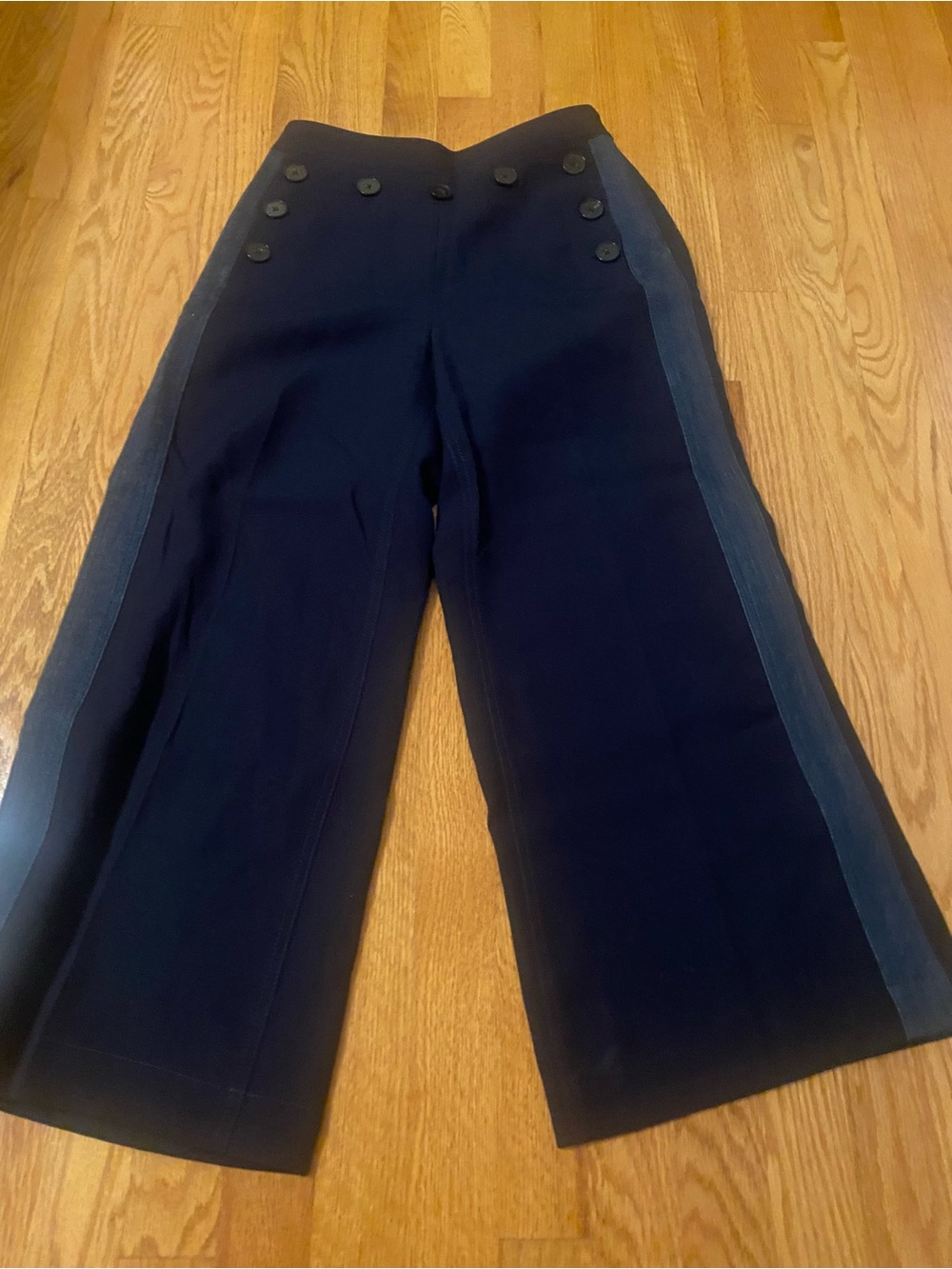 Derek Lam Midnight Navy High-Waist Wide-Leg Pants